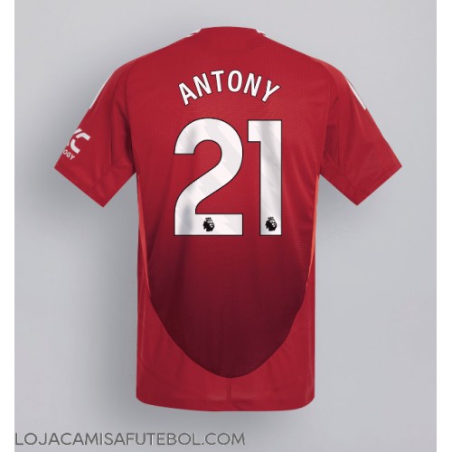 Camisa de Futebol Manchester United Antony #21 Equipamento Principal 2024-25 Manga Curta